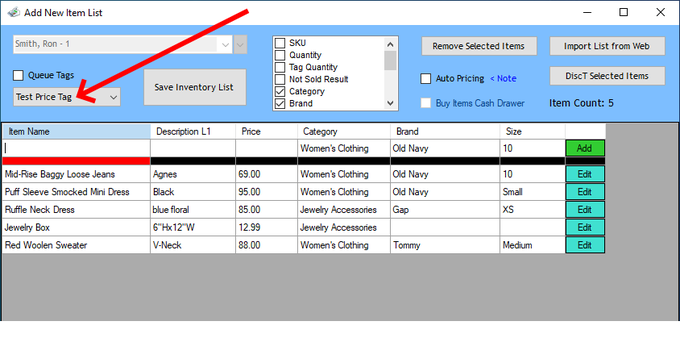 RJFSOFT's tweet photo. Consignment Software:  Select which price-tag design (clothing, jewelry, etc.) you wish to print when adding inventory.
https://t.co/8miVlqsxCf

#software #consignor #pos #consignment #thrift #resale #thrifting #resellers #resellercommunity #consigning #consign #recycledfashion https://t.co/VCm0cgcEM4