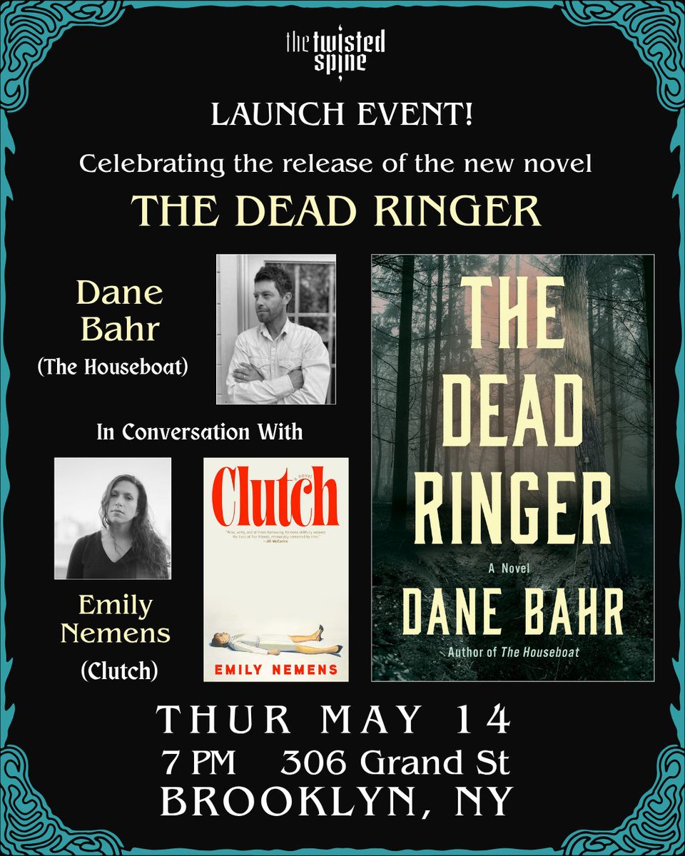 CounterpointLLC's tweet photo. Join us this week at The Twisted Spine launch event for Dane Bahr's THE DEAD RINGER, moderated by @EmilyNemens! 

RSVP: https://t.co/Lbf9jdbNEl https://t.co/F8pYWkSMLK