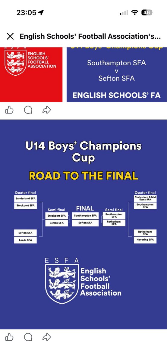 seftonsfa's tweet photo. THEY DID IT! 
U14 National School Boys Champions
Brilliant boys 👏👏👏👏🏆 https://t.co/7mkVA3FkWg