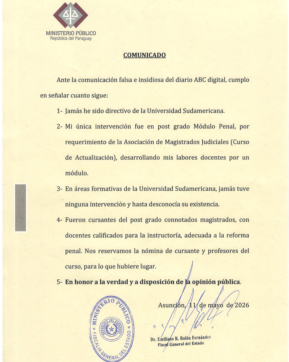 Fiscalía Paraguay tweet media