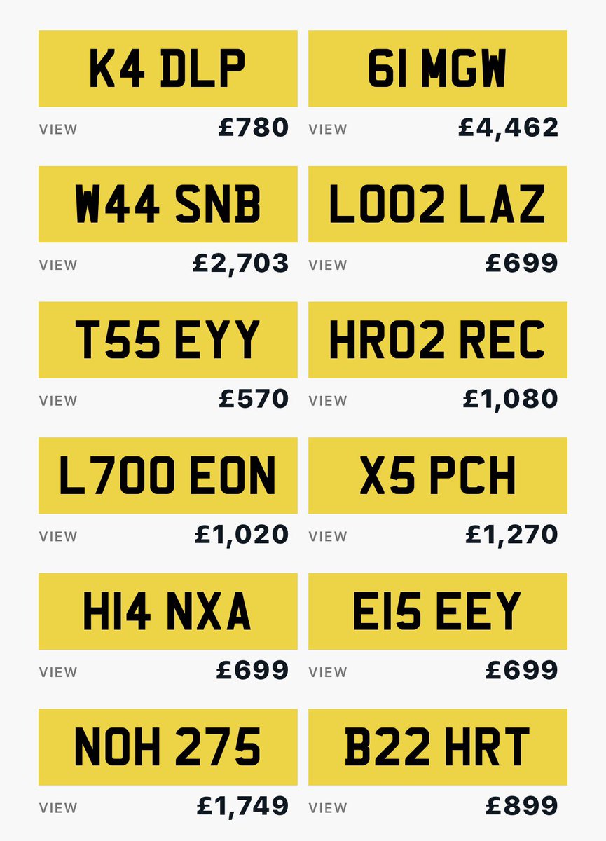 CarReg - Private Number Plates tweet media