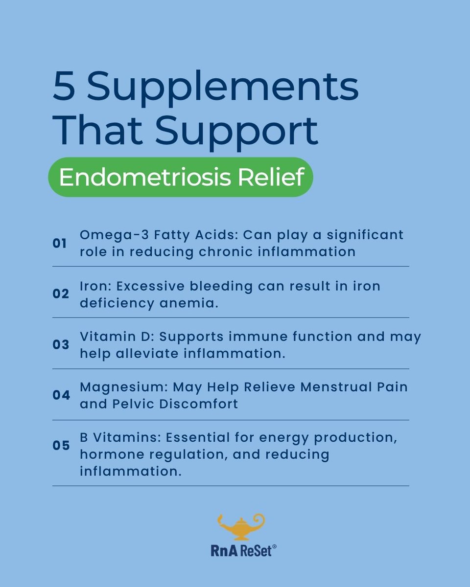 RnAReSet's tweet photo. Endometriosis is hard enough. Your supplements shouldn't be.

Here are 5 nutrients that may help support your body from the inside out. 

#Endometriosis #WomensHealth https://t.co/1AVIBVc400