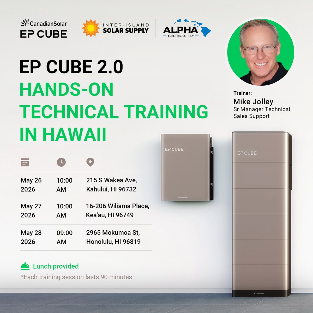 EPCube's tweet photo. We’re bringing the next generation of residential energy storage to the islands. Whether you’re an installer, partner, or renewable energy pro, this is your chance to see the new EP Cube 2.0 system up close.

Register Here: https://t.co/MiLRRjehpy

#EPCube https://t.co/BVFnJpwvg3