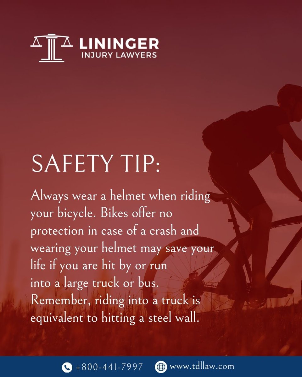 ThomasDLininger's tweet photo. Stay visible, follow traffic laws, and always ride defensively.

📞 800-441-7997
🌐 https://t.co/uZQCzCH9WE
💬 Contact us for a free case assessment

#TDLLaw #BicycleSafety #SafetyTip #RideSafe #HelmetSafety #PersonalInjuryLaw #ShareTheRoad #CyclingSafety https://t.co/m3HgIxT3QH