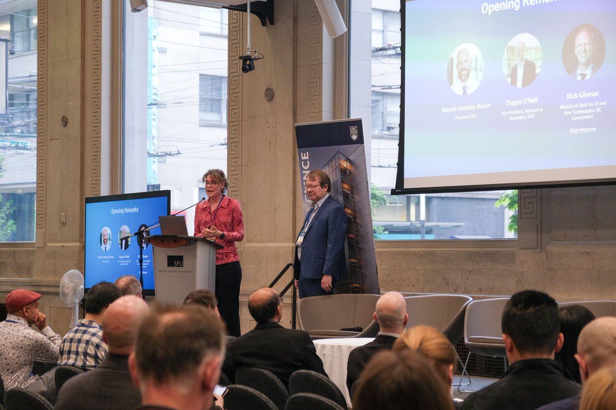 sfu_cs_ai's tweet photo. We were happy to be part of the B.C. AI Research-to-Adoption Summit last week co-hosted by @ubcscience &amp; @SFU_CompSci 🎊🎊🎊 It was great to see this event so well attended! https://t.co/V4sc8MRiRk
