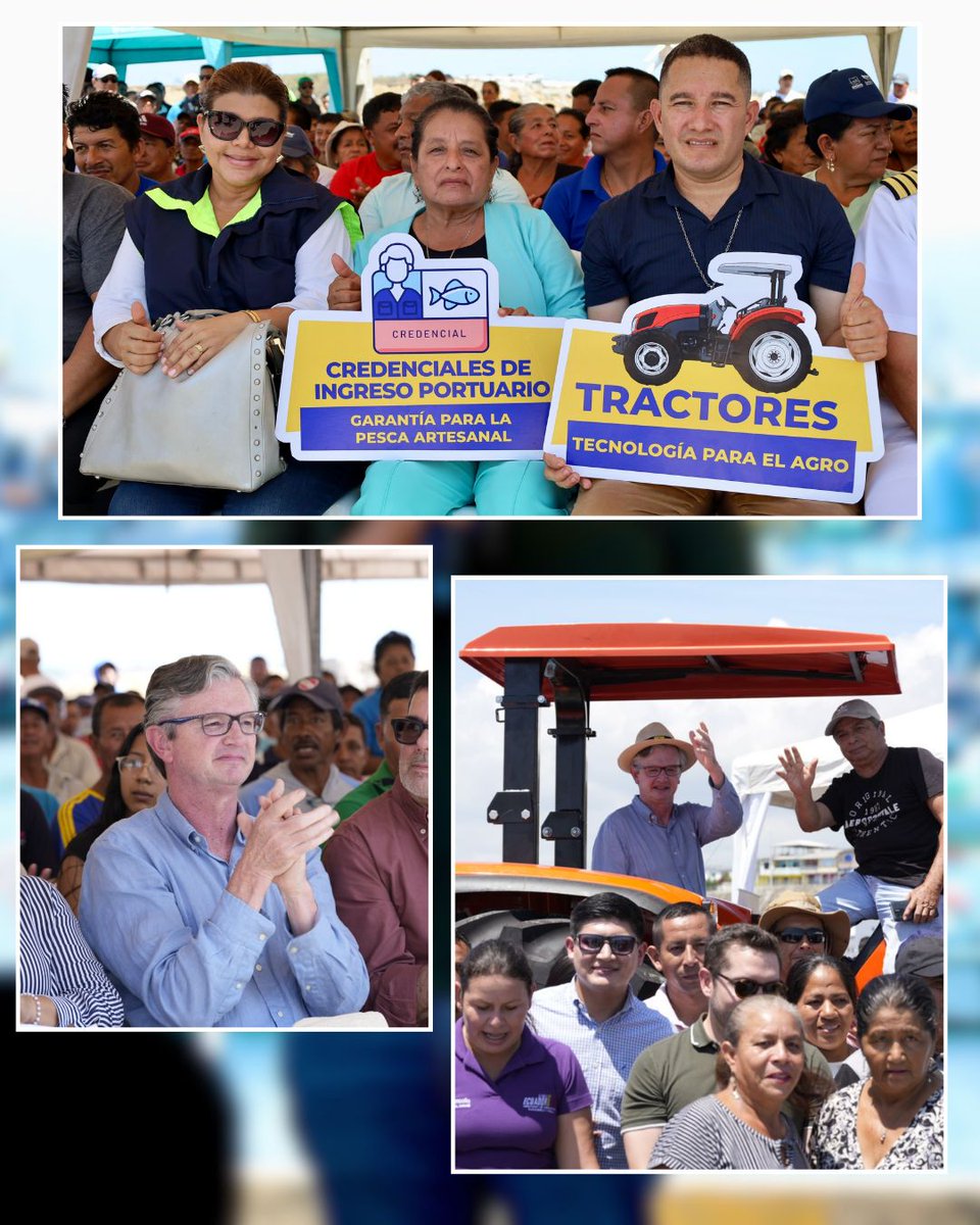 AgriculturaEc's tweet photo. #Manabí | El ministro @JuanCVegaEC, junto al presidente de @BanEcuadorBP, @eduardopenah, firmaron el convenio que da inicio a la segunda etapa del Crédito Productivo 7x7, con una asignación adicional de USD 100 millones para fortalecer a los sectores agrícola, pecuario, acuícola y pesquero.

Esta iniciativa impulsada por el Gobierno Nacional amplía el acceso a financiamiento con condiciones preferenciales, promoviendo la inclusión financiera, la reactivación económica y el desarrollo productivo en los territorios.

Además, en este espacio se realizó la entrega de beneficios, insumos, herramientas y maquinaria para más de 400 productores de la provincia.

Revisa todos los detalles aquí ⬇️
https://t.co/Hs4TvtNUD3

#ElNuevoEcuador