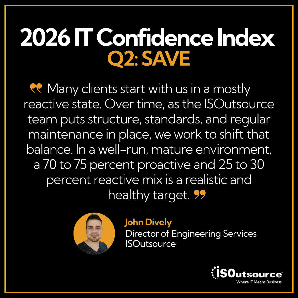 ISOutsource's tweet photo. One of the biggest hidden costs in IT isn’t technology spend — it’s operating in constant reaction mode.

Our Q2 #ITConfidenceIndex explores how organizations build more stable, scalable IT environments. Read the full report: https://t.co/yM1uZa5a3R https://t.co/b50co7SB5r