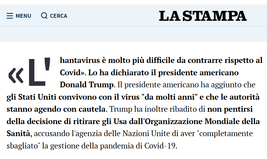 davideracconta's tweet photo. Wil, cosa potrebbe andare storto? 
@nonleggerlo #hantavirus
(via @LaStampa qui il link: 
https://t.co/HPAEb3CGwn https://t.co/CvfH1GRLeQ