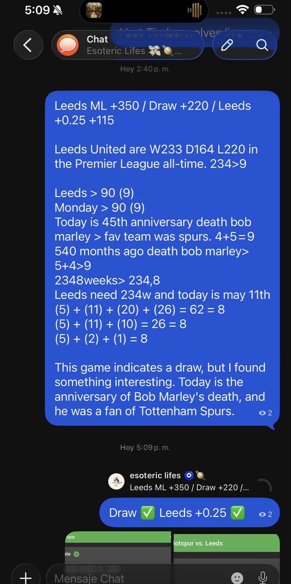 EsotericLifes's tweet photo. Whop and discord ⚽️

Leeds Draw +220✅
Leeds +0.25 +115✅
Leeds ML in another life’s 😆 https://t.co/V4TwnfSX3y