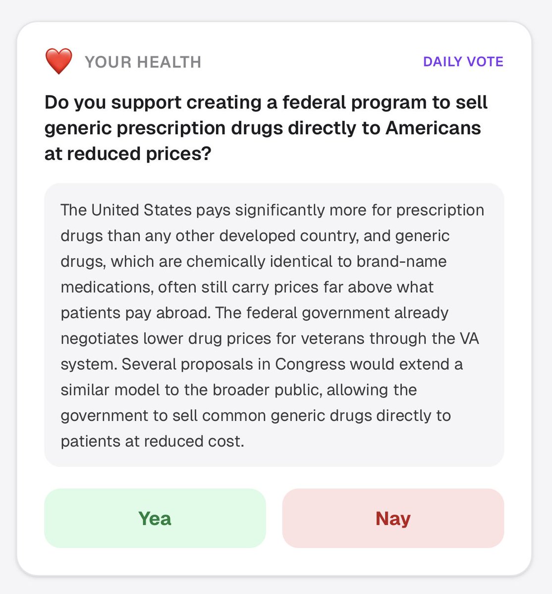 yeaornaytoday's tweet photo. You have an opinion. Your three reps in Congress have one too. We are the only platform where you can see who agrees with you. Totally private so only you know the outcome. Stop wondering. Start knowing. https://t.co/3agnaG8ONj