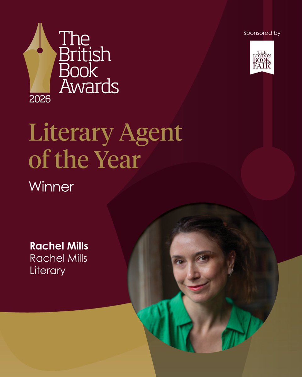 thebookseller's tweet photo. The winner of Literary Agent of the Year at The #BritishBookAwards is Rachel Mills 🏆✒️ 

Sponsored by: @LondonBookFair 

#BritishBookAwards https://t.co/G86AzMBoiK