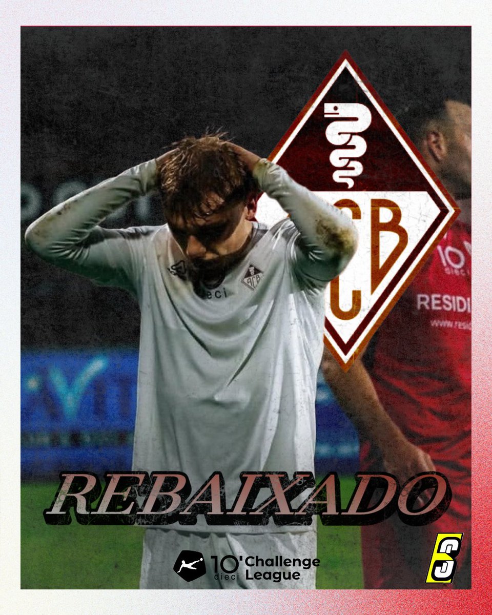 RadioE8S's tweet photo. ⬇️ O Bellinzona está oficialmente rebaixado da Challenge League.

Precisando vencer o Wil e torcendo por uma derrota do Nyon, apenas o segundo resultado aconteceu: o granata perdeu por 4x2 e deixa a divisão.

Foto: instagram/acbellinzona_official
#radioe8s #ChallengeLeaguenaE8S https://t.co/xTGhslMRwH