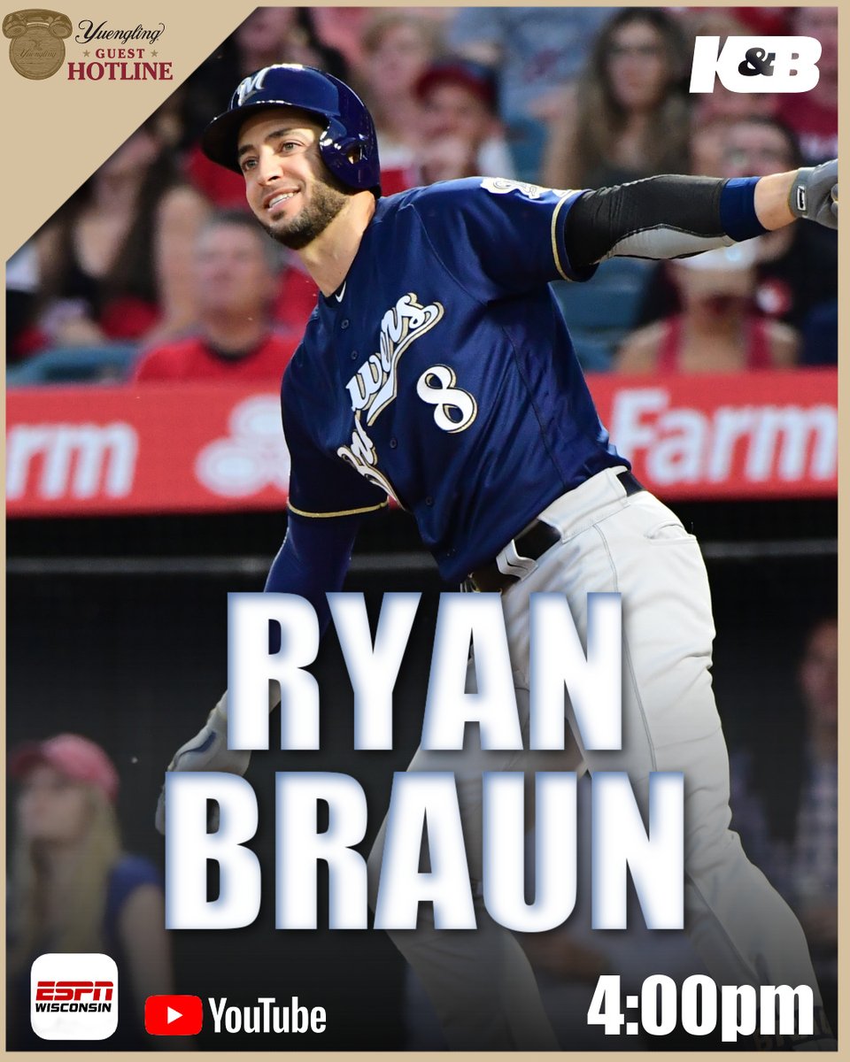 ESPNMilwaukee's tweet photo. #Brewers legend Ryan Braun joins @KyleAndBrust tomorrow! 

📺: https://t.co/SIvMGJiX9C https://t.co/mYaUpEzGRD