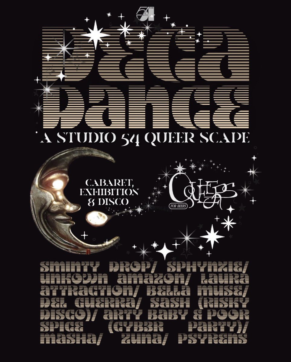 SmintyHQ's tweet photo. Sminty Drop announced for Queers For Beers’ Deca-Dance! A Studio 54 themed cabaret, exhibition and disco! Located at Factory Floor, Sheffield. 🪩 Tickets available via Skiddle 🎟️ https://t.co/EMc5qAZ3xB