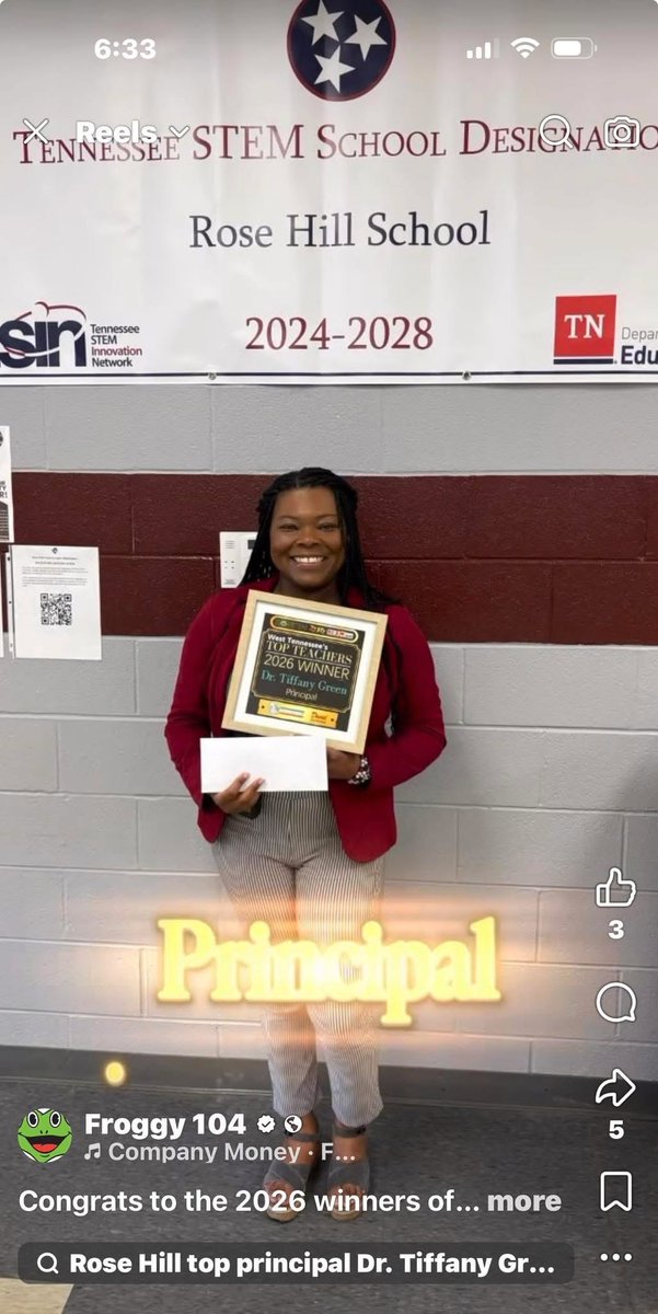 RoseHillRaiders's tweet photo. Congratulations to our own Dr. Tiffany Green for being named West Tennessee’s Top Principal! 🎉♥️🖤

Thank you to everyone who voted and supports the amazing leadership she brings to Rose Hill every day! #RaiderPride @TiffanyGreen08 @suptking @JMCSchools 
https://t.co/81wKNLa1Sd https://t.co/Xpsxw1aXzE