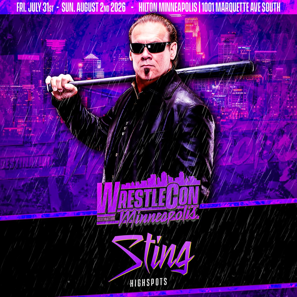 wrestlecon's tweet photo. Our first guest announcement for Minneapolis is the Icon Sting! His first appearance after retiring the war paint will be in Minnesota.  He will be appearing exclusively on Friday July 31st from 4pm-8pm (Day 1). https://t.co/WUIN6GXDH9