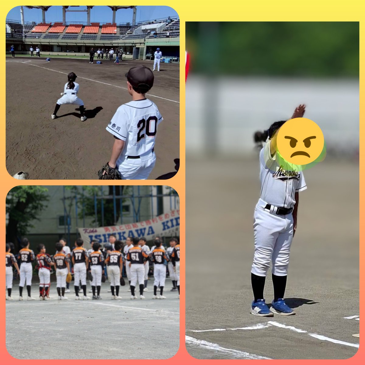 ms_baseballteam's tweet photo. ゴールデンウイークは野球三昧⚾️
野球教室、公式戦、練習試合、リーグ開会式がありました✨️
一部主将はリーグ戦選手宣誓！
高校野球のような宣誓を目指すなか、失敗せずにカッコよく決めてくれました！
 🔗https://t.co/RtW9JhifHt 
#学童野球 #少年野球 #ムーンスターズ #茅ヶ崎市 #小和田小 https://t.co/WKGG9iSWvg