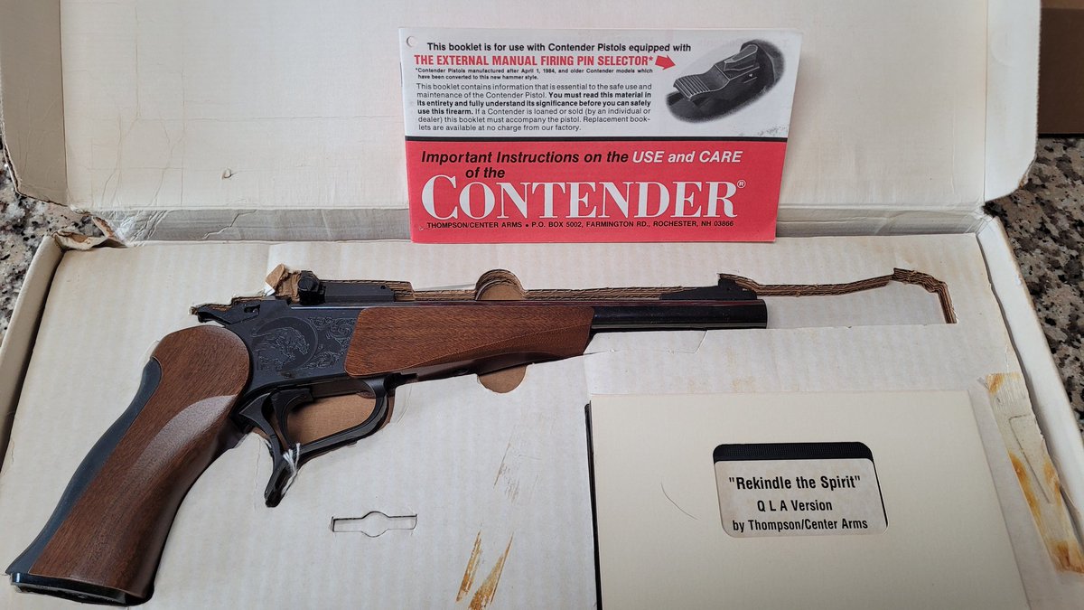 GarnerGuns's tweet photo. Thompson Center Contender in .44 Mag. Factory box w/ papers and VHS Promo tape. https://t.co/yAt8X8dCpi