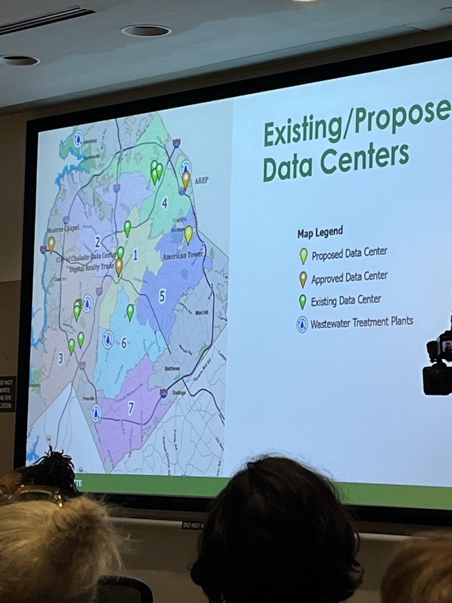 JenRobertsNC's tweet photo. At the @CLTCityCouncil meeting about data centers . Staff is proposing May 26 for a public hearing , which must precede any moratorium. Good questions from @DimpleAjmera, and CM’s Johnson, Mazuera Arias, and Mayfield. “There’s a lot we don’t know, but there is a lot we DO know” https://t.co/TbrlMqv3k4