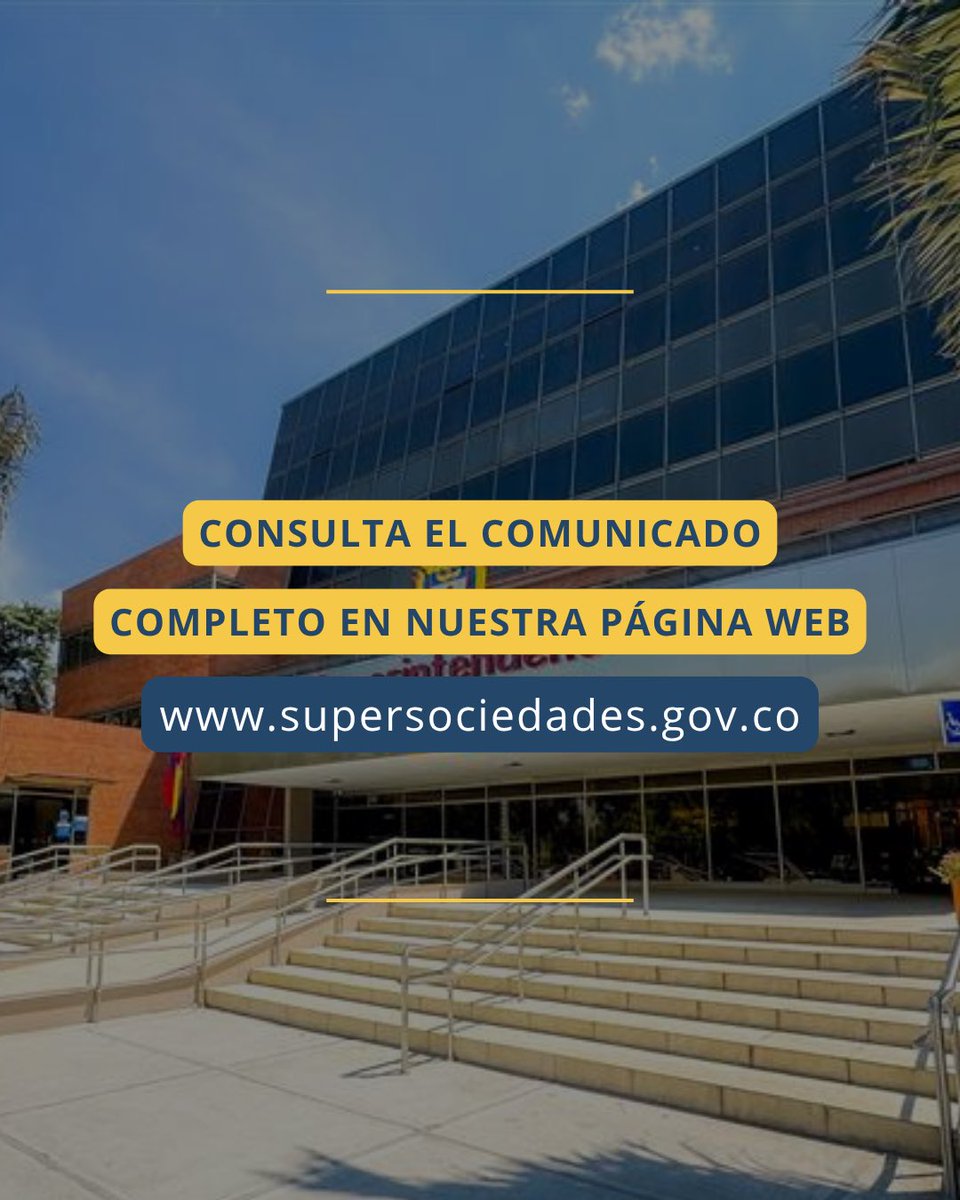 SSociedades's tweet photo. #Comunicado 📣 I La Superintendencia de Sociedades ordenó la toma de posesión como medida de intervención judicial de Jovany Andrés Taborda Aristiz

🔗 Conoce los detalles aquí: https://t.co/yjngNBadMG https://t.co/15Nq3XZkp1