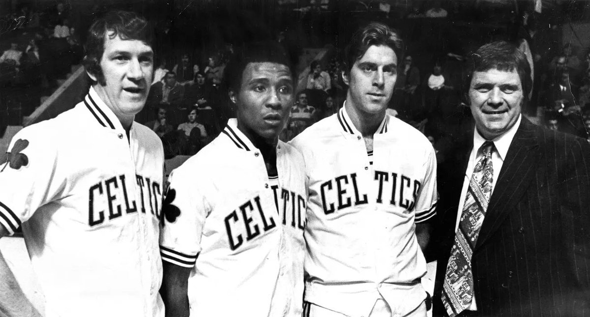 paulieknep's tweet photo. John Havlicek, Jo Jo White, Dave Cowens, and Tom Heinsohn https://t.co/1mFqdwh1oG