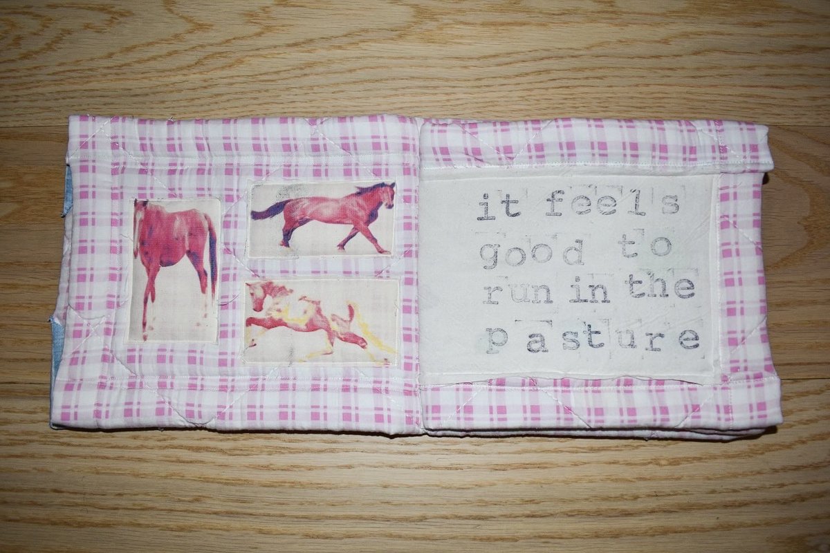 wndfola's tweet photo. destroyed my printer running fabric through it for these Horse Books last summer https://t.co/tDZPlyZVRC