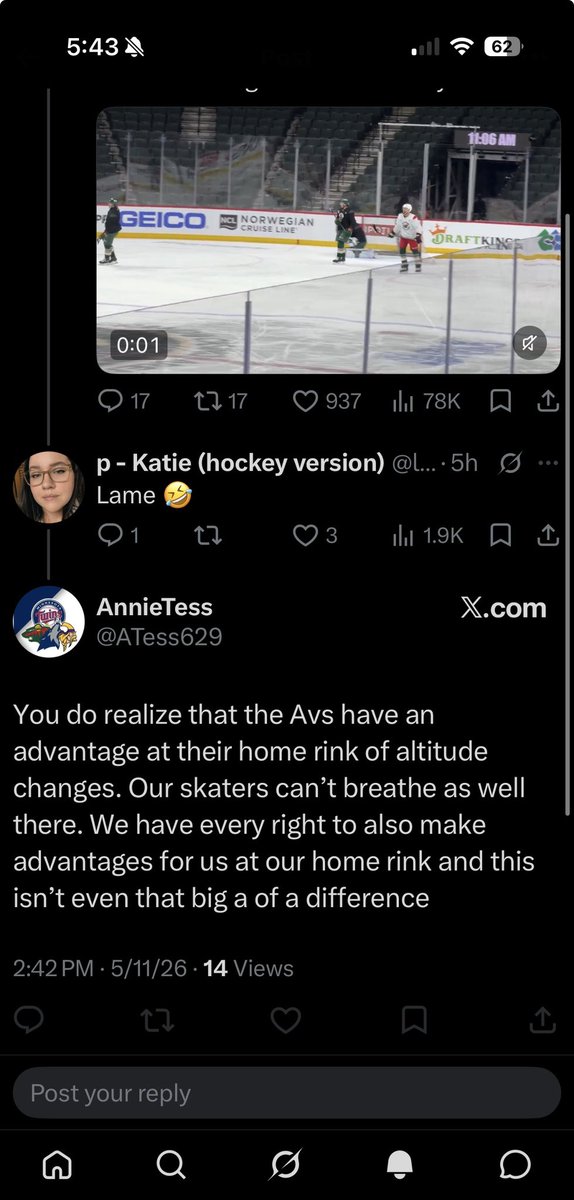 p - Katie (hockey version) tweet media