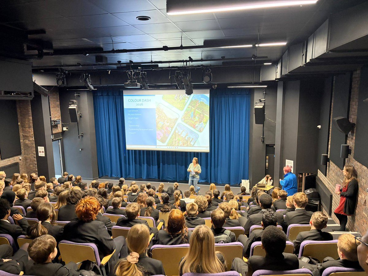 SuttonAcademy's tweet photo. A huge thank you to the LCH Charity for visiting and presenting to our Year 7 students ahead of next month’s Colour Dash at Ashfield Rugby Club! 🌈🏃‍♂️🏃‍♀️

The students learned all about the incredible work the charity does to support local families, including providing help with school trips, uniform, toiletries, and other essential items to ensure young people have the support they need both in and out of school.

Our Year 7s are excited to take part in what promises to be a fun-filled Colour Dash day, raising awareness and supporting such an important cause along the way!

Further details for parents will be shared in the coming week. We can’t wait for this fantastic event! 🎉 #thesuttonway