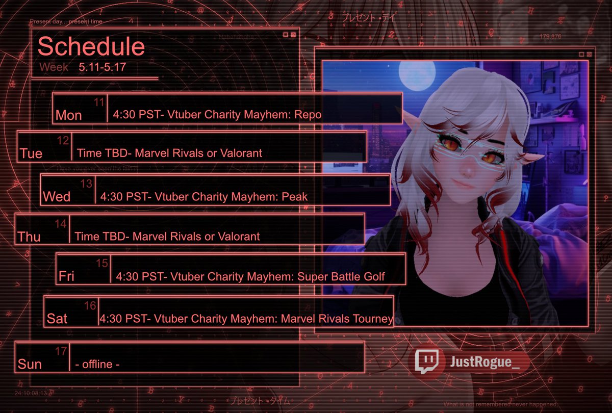 Just_Rogue_'s tweet photo. Vtuber Charity Mayhem starts tonight!! I'm so exciteddd! https://t.co/b53cHUyope