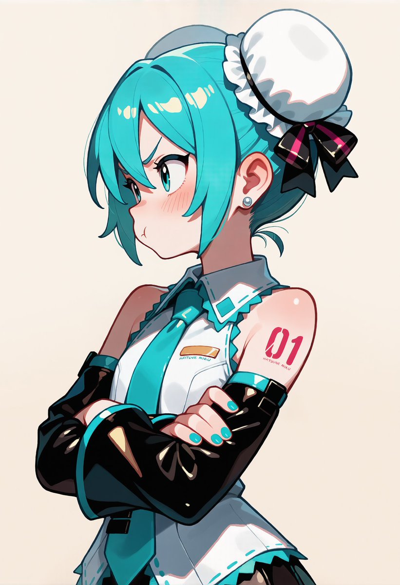 初音ミクがまた何かに不満そうです。#初音ミク