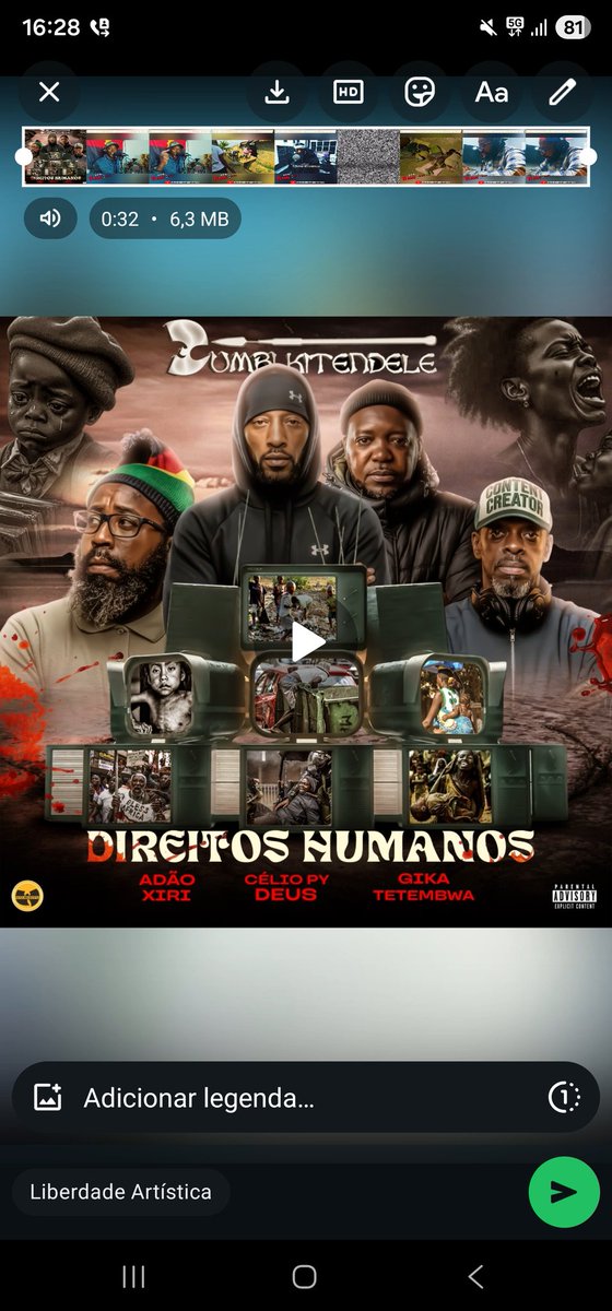 celiopydeus's tweet photo. ⚠️ DISPONÍVEL o vídeo oficial... 

*_ZUMBI KITENDELE_*
_*GIKA TETEMBWA*_
*_ADÃO XIRI_*
*CÉLIO PY DEUS*
*_DEPARTAMENTO A "GAMBALA"_*

https://t.co/z90ttDvsH9

Saudações família, e se der, partilhem até chegar o mais longe possível. 🔥 

A sociedade agradece. *MUDANÇA*.🔀 https://t.co/h3Z9gDTmbF