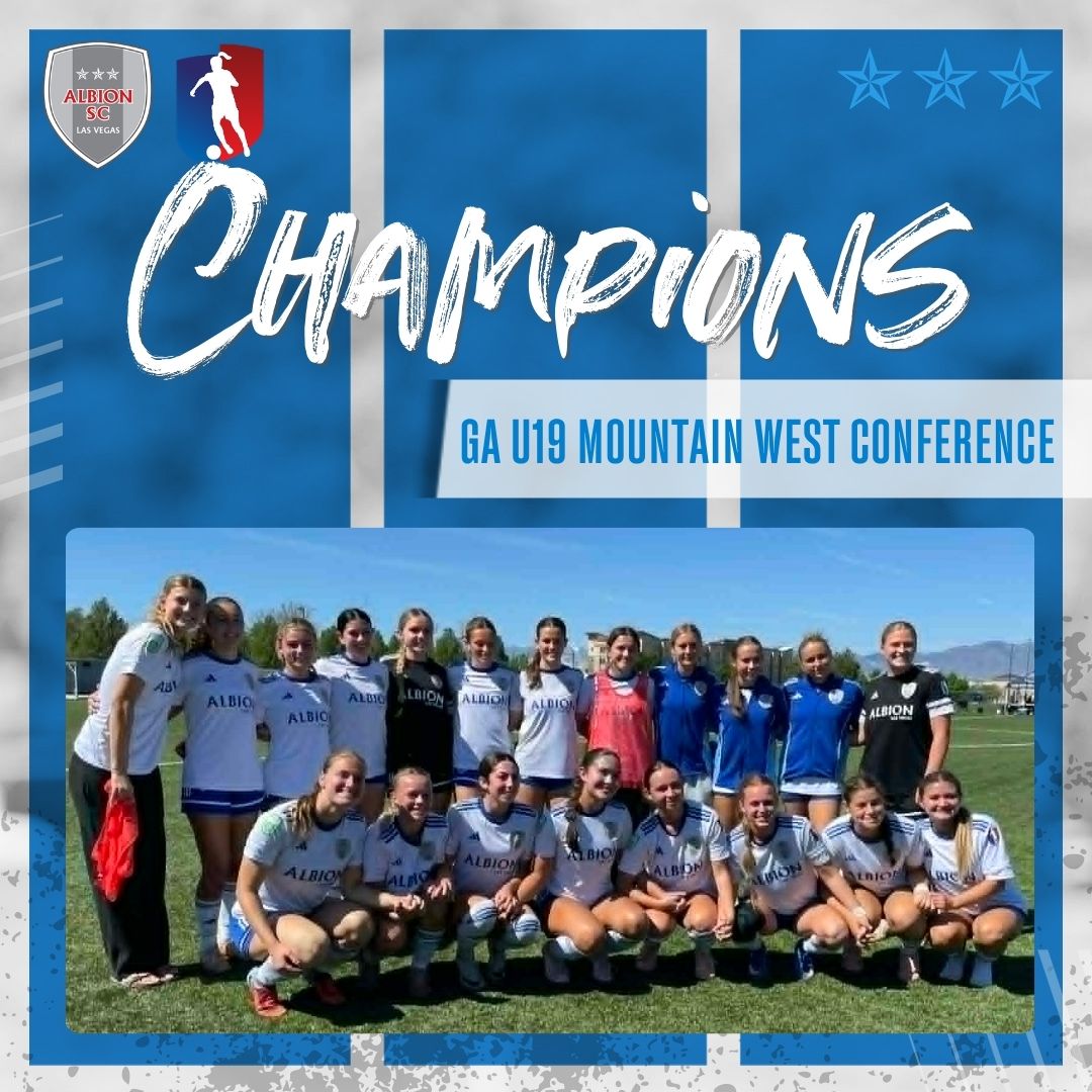 AlbionVegas's tweet photo. 🏆 Huge congrats to our GA 07-08 team! They are the U19 Mountain West Conference Champions, finishing in FIRST PLACE! 👏⚽ Next up: Summer Playoffs June 18-23 in Norco, CA! 💙💛 
#AlbionSCLasVegas #MountainWestChampions #GirlsAcademyLeague #PlayoffsBound #AlbionNation https://t.co/0jgeAjmLVr