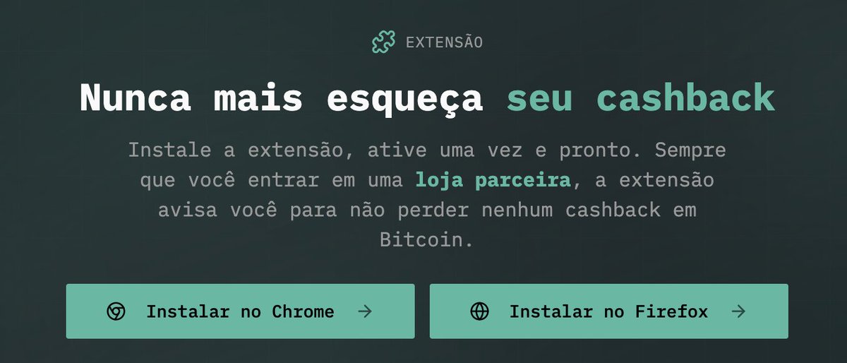 CapitalSats's tweet photo. A SATS tem extensão para o seu navegador.
Voce entra numa loja parceira. Ela aparece. Você clica. Compra normal. Sats no saldo em ate 48h.
Instala em menos de 2 minutos!
https://t.co/ThiABRBQZz https://t.co/7CjV4XpDDQ