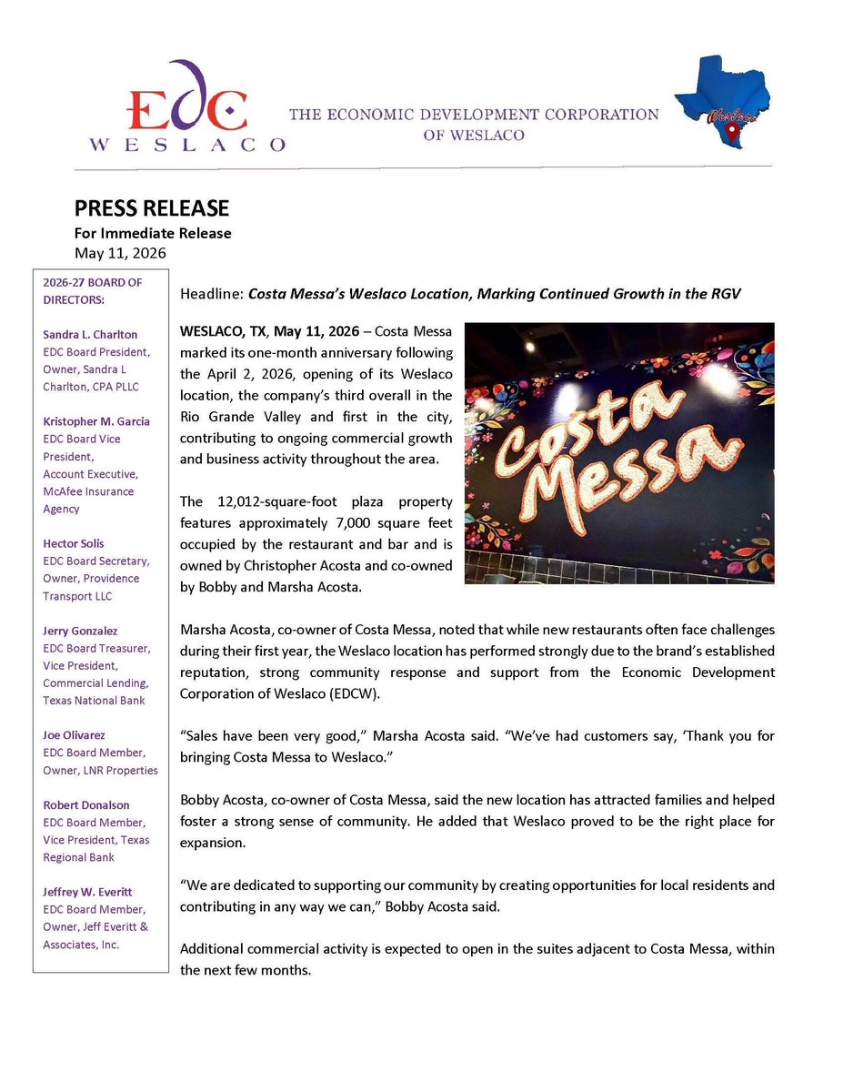 Weslaco EDC tweet media