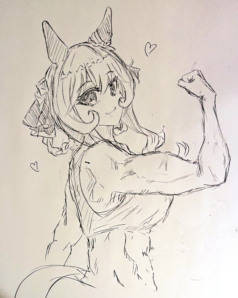 おはようございます‼️
朝の練習ラクガキ☘️
バランス悪いのは気にしないでくださいw

公開トレーニング中、
ファンサをしてくれる優しい
ジェンティルドンナさん💕