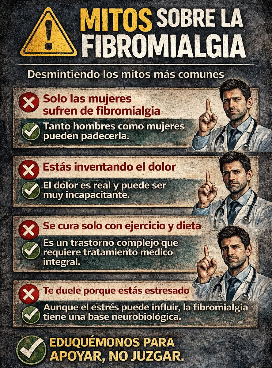 GloriaMargaCapr's tweet photo. Desmintiendo los mitos más comunes sobre la #fibromialgia
#12DeMayo
#DiaMundialFibromialgia
#Visibilizar https://t.co/Oa8DW1mYub