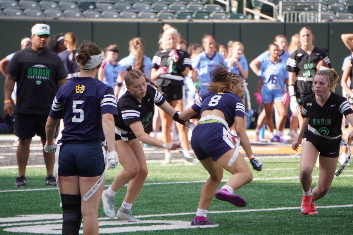 TheReportOhio's tweet photo. 🏈 Badin defeats Walnut Hills 26-6 to advance in the Flag Football Bengals Championship | The Rams will face the winner of MND and Winton Woods at 7 p.m. at Paycor Stadium https://t.co/j9YTtsiymy