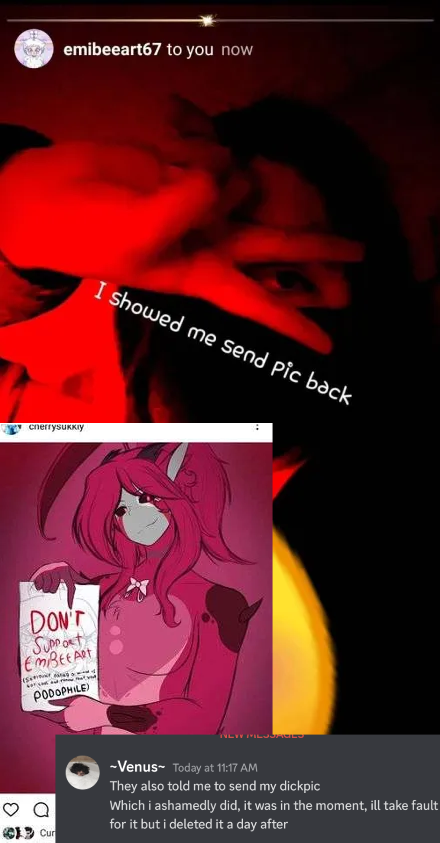 Dxspicableaura's tweet photo. miss envy didn't you groom a minor while being emibeeart? didn't you also dox someone? why don't you mention that? why are you projecting what you caused, ew child groomer. imagine lying, you're disgusting #emibeeart #slendytubbies #emibeeartstrikesagain #groomer #vtubergroomer https://t.co/QvPgBR049Z