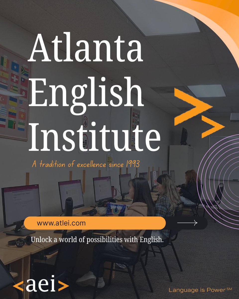 English_ATL's tweet photo. We prepare students not only for language proficiency, but for success in higher education and professional settings. Enrollment is now open. 🌐 https://t.co/fILw1fqKQ0 📞 770-455-9226
.  .  .
#aei #learnenglish #CollegePrep #eslschool https://t.co/WF6JjmEACx