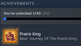 wararicey's tweet photo. I am told it is a very funny thing that this is my only Steam achievement for Stardew Valley 🫡 https://t.co/n58vQPBwsw