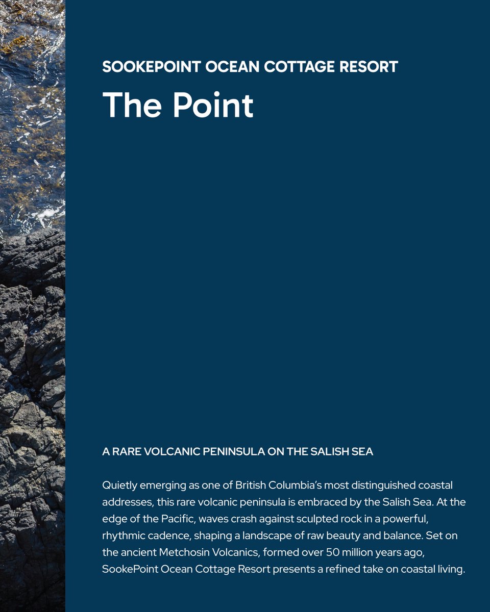 SookePoint's tweet photo. A RARE VOLCANIC PENINSULA ON THE SALISH SEA
Quietly emerging as one of British Columbia's most distinguished coastal addresses, this rare volcanic peninsula is embraced by the Salish Sea. SookePoint Ocean Cottage Resort presents a refined take on coastal living. https://t.co/ZuaZBBmSmQ
