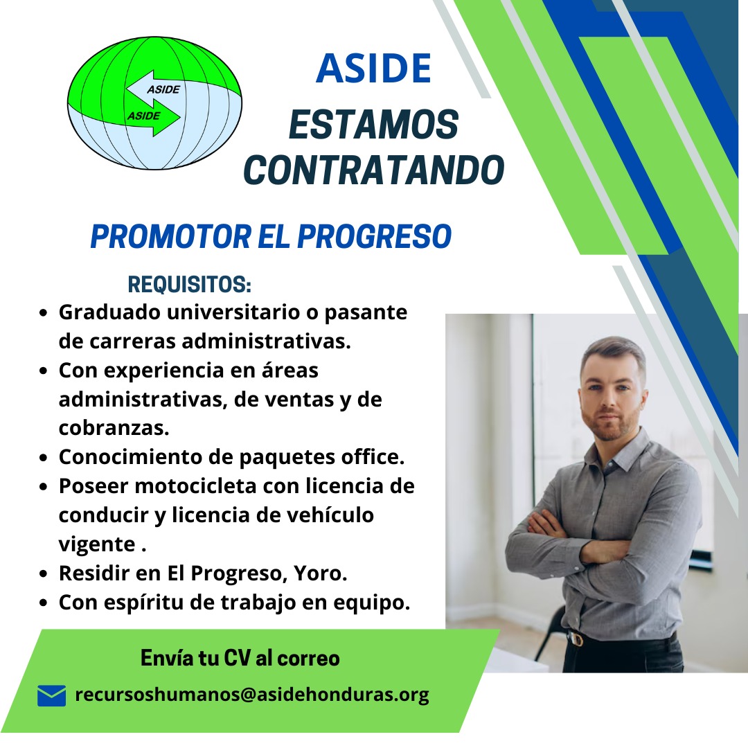 HondurasAside's tweet photo. 🟢OPORTUNIDAD LABORAL🟢
Forma parte de la familia ASIDE HONDURAS
Envía tu C.V. al correo: recursoshumanos@asidehonduras.org Ver menos https://t.co/hcU2rHFkuw