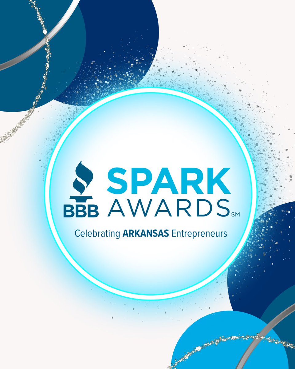 ArkansasBBB's tweet photo. Let’s talk Spark Awards ✨

BBB’s Spark Awards recognize entrepreneurs and newer businesses leading with trust, integrity, and strong values. You don’t have to be a large company to make a big impact.

Applications are open through June 10. https://t.co/E229LQRhWU https://t.co/RR18dPp0wE