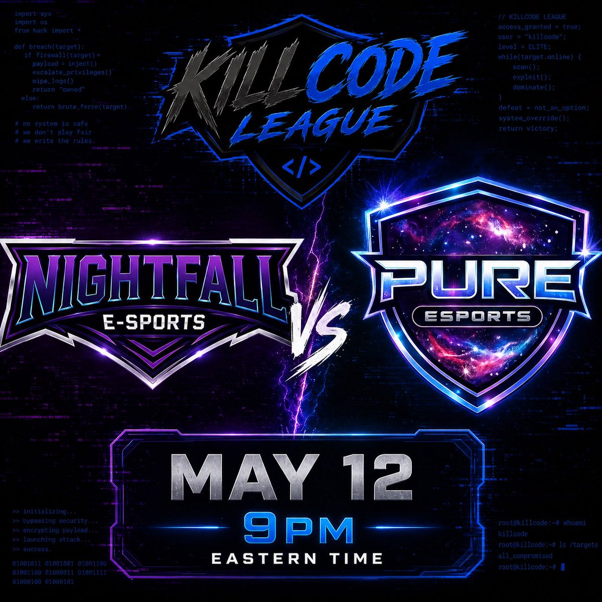 Kil Esports 🚨 KILL CODE LEAGUE MATCH ANNOUNCEMENT 🚨 ⚔️ PURE ESPORTS VS NIGHTFALL ...