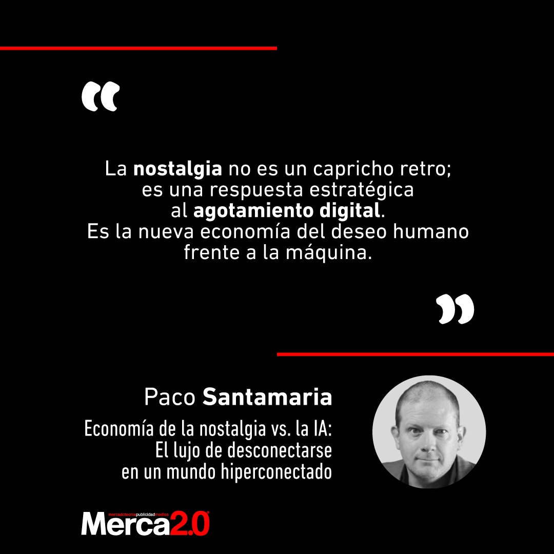 Merca20's tweet photo. Mientras la Inteligencia Artificial promete eficiencia, personalización infinita y productividad sobrehumana, los consumidores -especialmente las nuevas generaciones- están invirtiendo tiempo, dinero y significado en lo analógico.

Más info en LINK BIO
https://t.co/6LrqxdEP4M https://t.co/q8IaV3rLBU