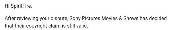 SpiritFireTweet's tweet photo. Spent months on a video essay only for it to get copyright claimed, time to re-edit everything and hope for the best https://t.co/uwMPxuTPdU