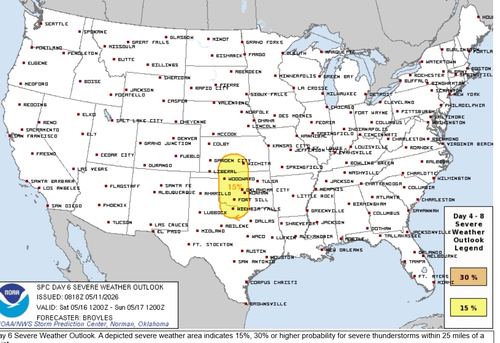 Here we go again, peak tornado season lets see what this brings, detected environment that favors a possibility of severe weather and tornados.
 #Kansas, #Oklahoma. #Texas. tornado alley is waking up. chances may increase as the time gets closer.🌪️🌪️🌪️