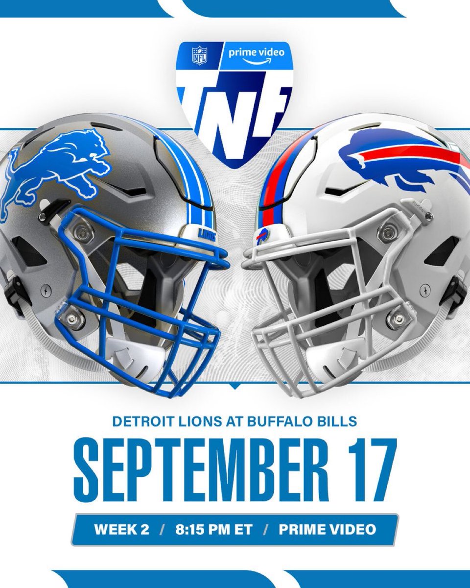 Buffalo will host the Lions at the Bills new stadium on Thursday Night Football in week two.