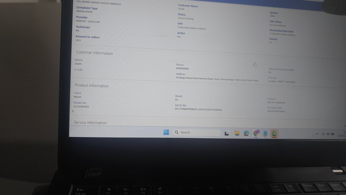 Sarath0895's tweet photo. @Flipkart @flipkartsupport
LG AC bought from Flipkart. Jeeves technician found manufacturing defect during installation and advised replacement. Now Flipkart asks to contact LG, while LG asks to contact Flipkart. No proper support and replacement window is closing. https://t.co/1GmNezPHk4