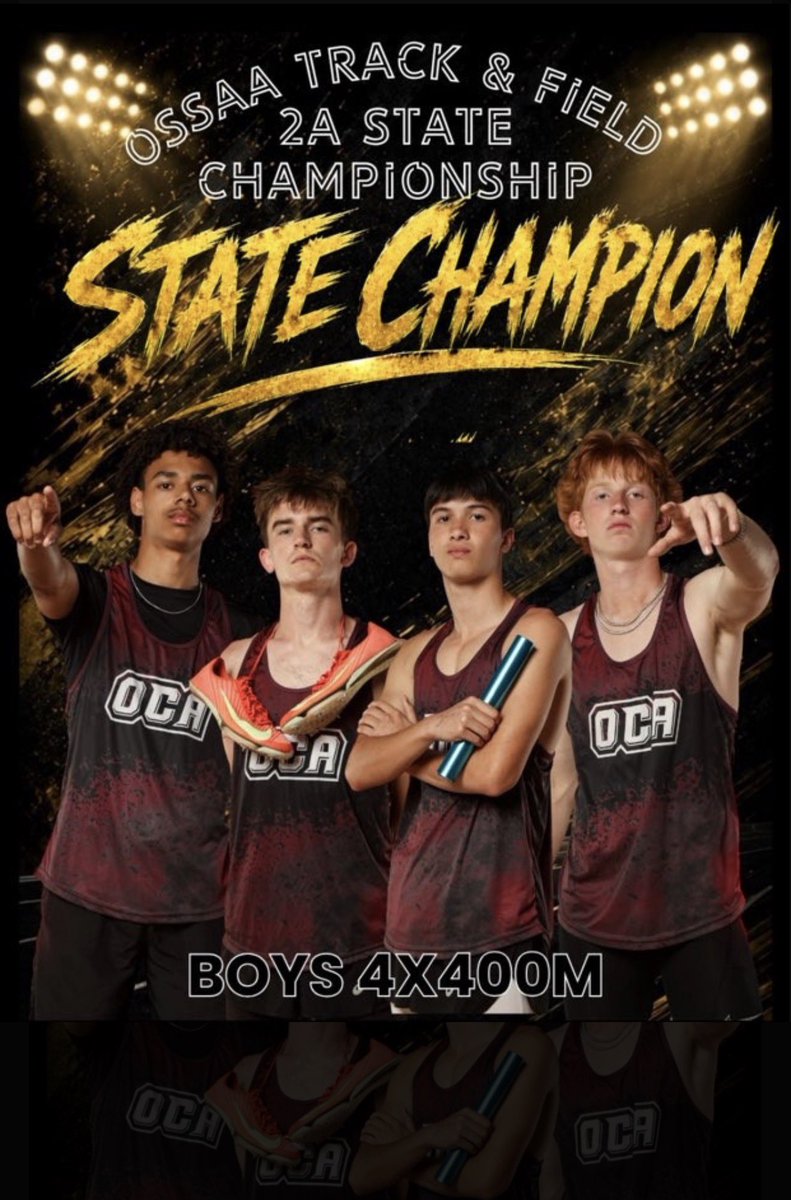 CaneDavidson's tweet photo. 1st year of track…Qualified for the 200M and State Champion 4x400. I would say it was a success. https://t.co/JltedvozWI